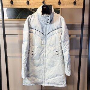 RARE WOMEN VTG 90s LIGHT BLUE TOMMY HILFIGER DOWN JACKET COAT SIZE M